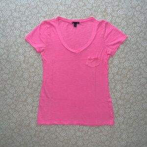Gap Neon Pink V-Neck Shirt